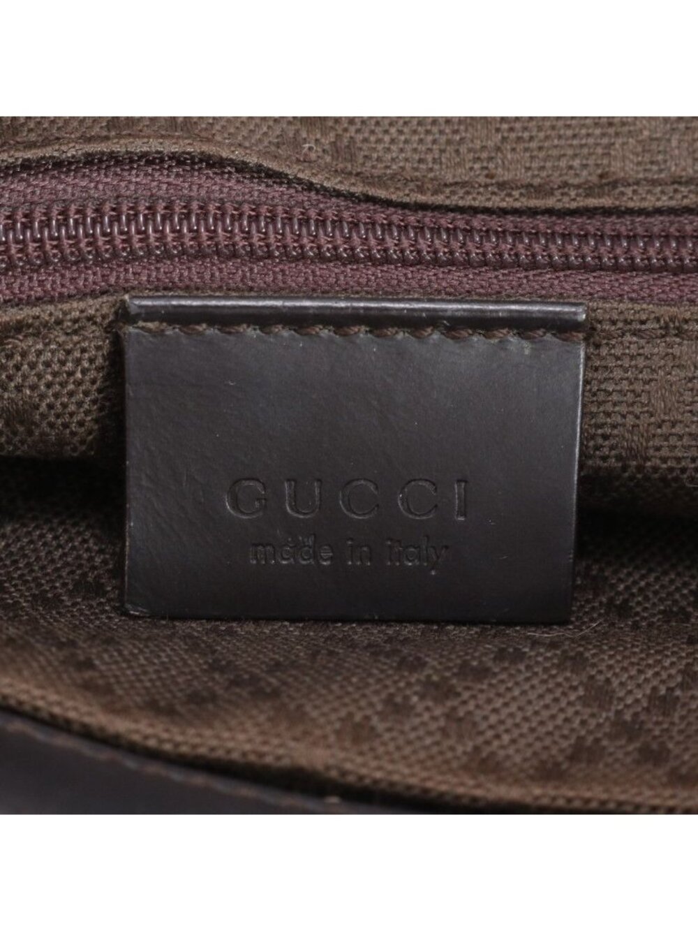 Gucci Bamboo GG Nylon 002 Leather Tote Shoulder Hand Brown - Picture 10 of 11